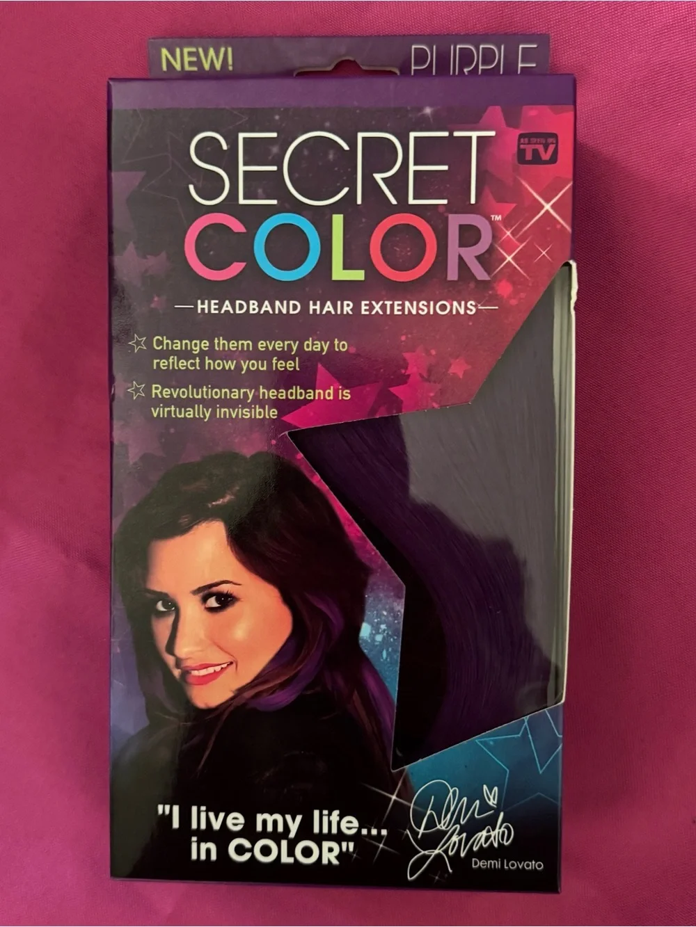Demi Lovato Merch / Secret Color Headband Hair Extensions Demi Lovato *UNOPENED*